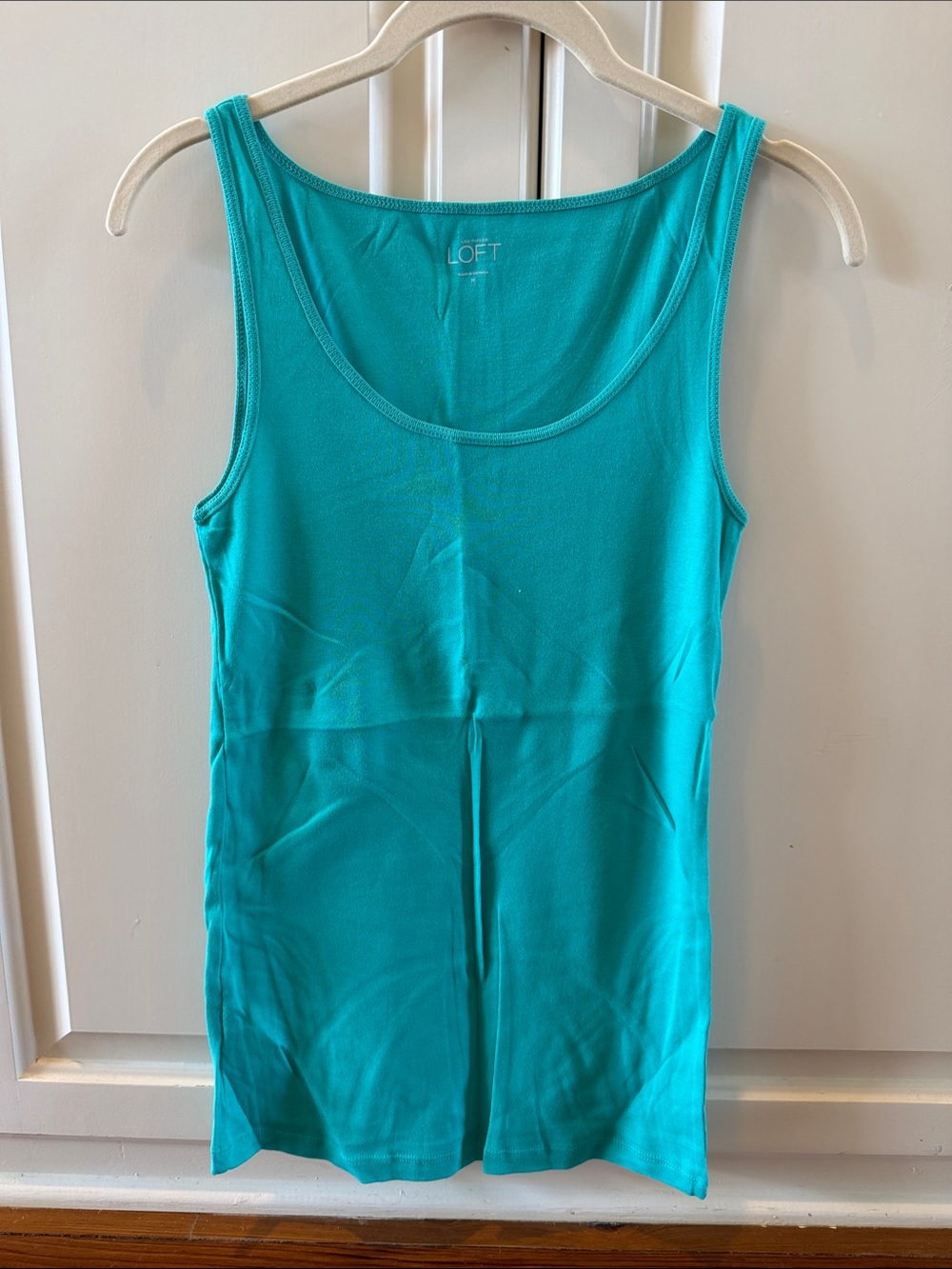 LOFT Turquoise Scoop Neck Tank medium